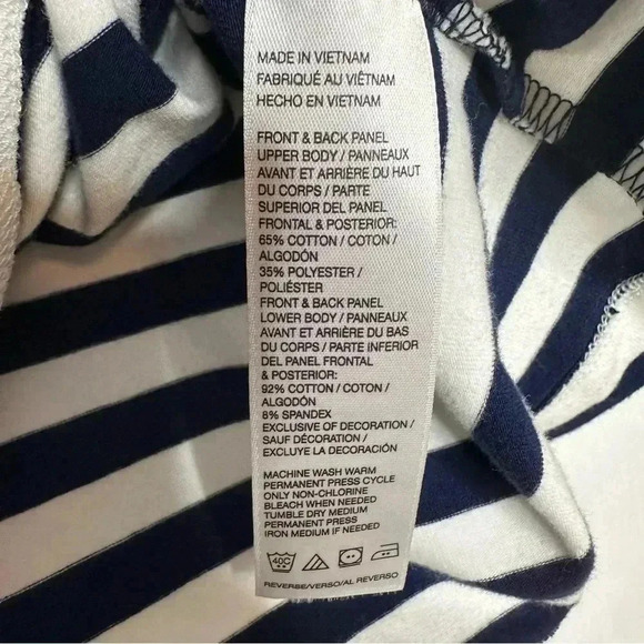 Izod Polo Shirt Sleeveless Collared Striped Blue & White Size Medium - Picture 7 of 16